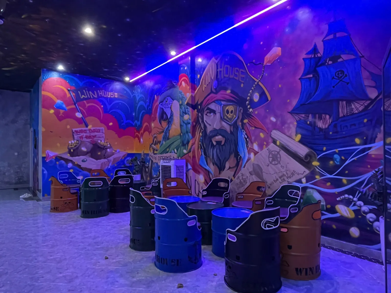 Pirate graffiti wall art